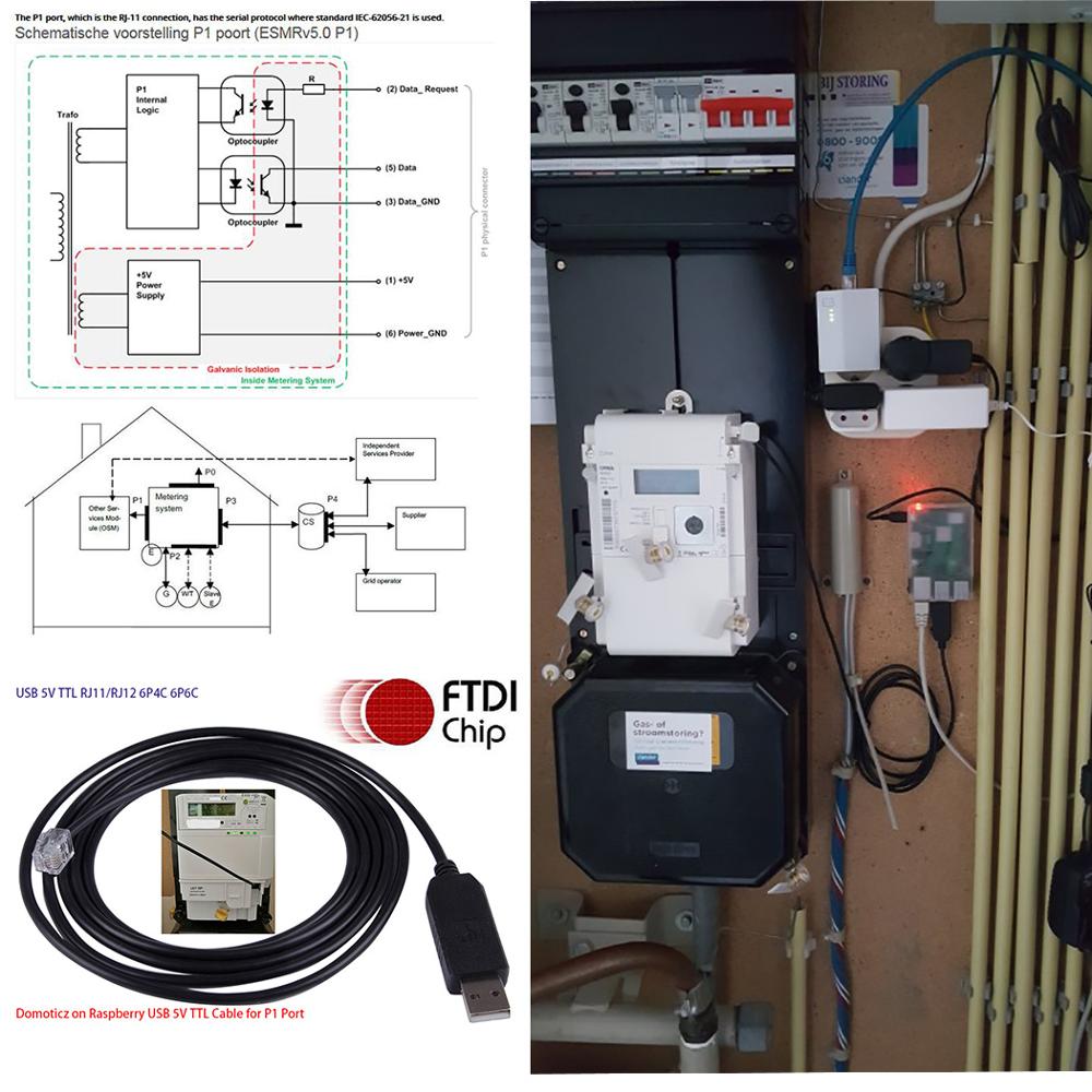Domoticz Op Raspberry Dsmr Nederlandse P1 Poort Kabel Voor Smart Slimme Meter Kaifa Landis Iskra Sagemcom Kamstrup