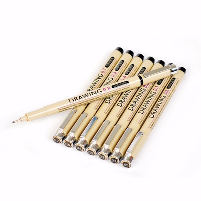 1 PC The Best Black Technical Graphic Fine Line Drawing Pen Sketch Ink Marker Pens 0.05-0.8mm For Hook Line Painting Pen