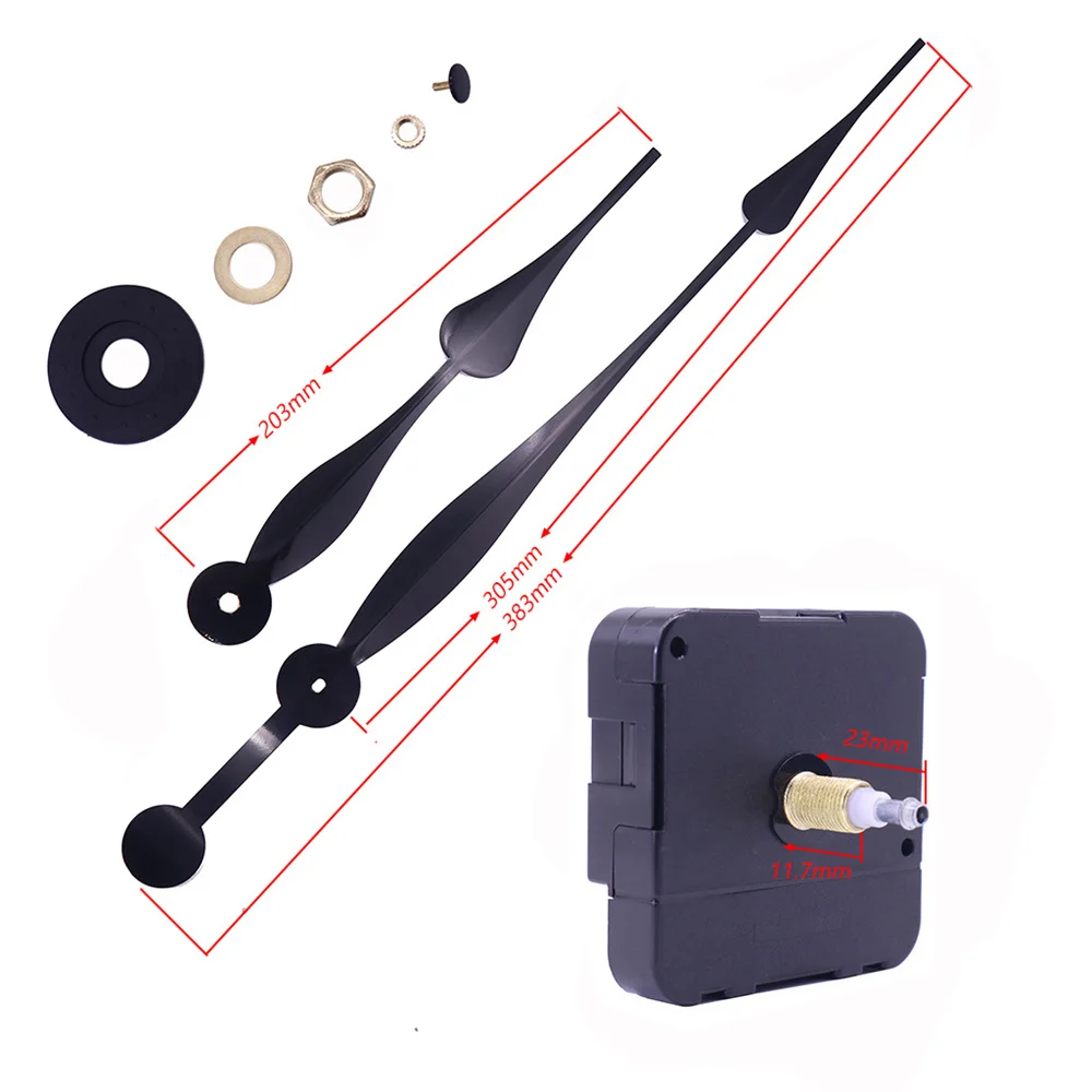 High Torque Quartz Wall Clock Movement Silent DIY Clock Mechanism 30cm Long Metal Clock Needle Large Torque Movement Parts