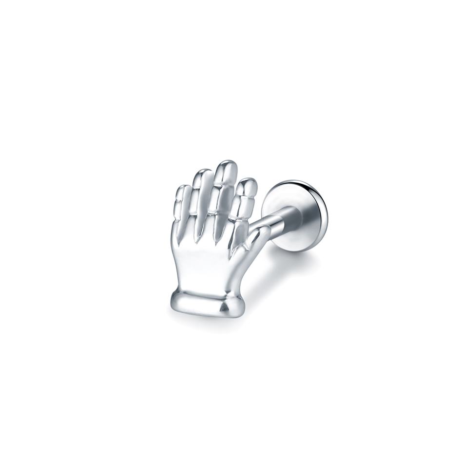 1 pieza de pluma de araña labio Monroe Studs Labret Piercing 16G CZ flor cartílago de la oreja Tragus Daith lóbulo Piercing pendiente para mujeres y hombres: Color oro puro