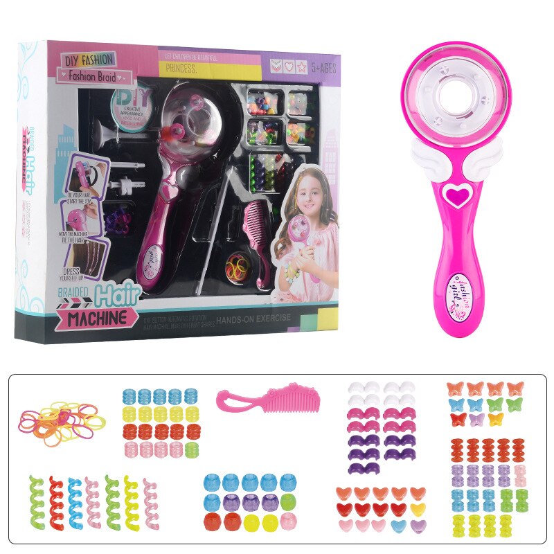 Elektrisk automatisk hårfletning diy stilfuld fletning frisure værktøj twist fletningsmaskine hår fletning væve rulle legetøj til pige: B