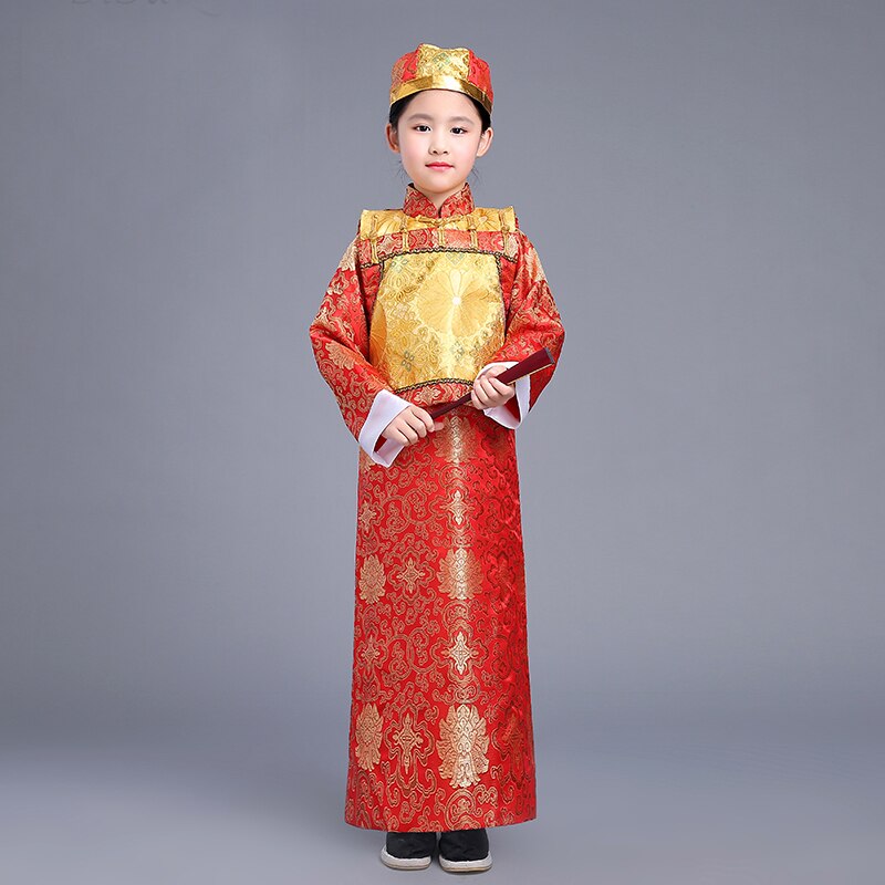 Chinois ancien empereur Prince Costume enfants Robe de jeu théâtrale Robe Photo Qing dynastie garçon Robe dramaturgique