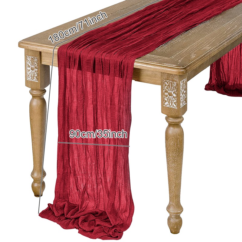 corridore da tavola bianchi in garza semitrasparente Matrimonio Vintage ▾ rustico Compleanno Decorazione di nozze Banchetti Archi Boho arredamento Copritavolo: Arancione