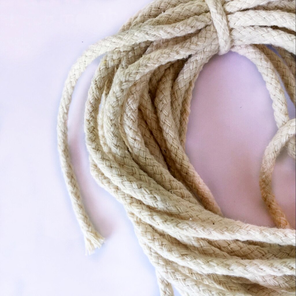 2 Pieces 10 Meters 100% Natural Pure Cotton Rope Braided Twisted String Cord Twine Rope 5mm