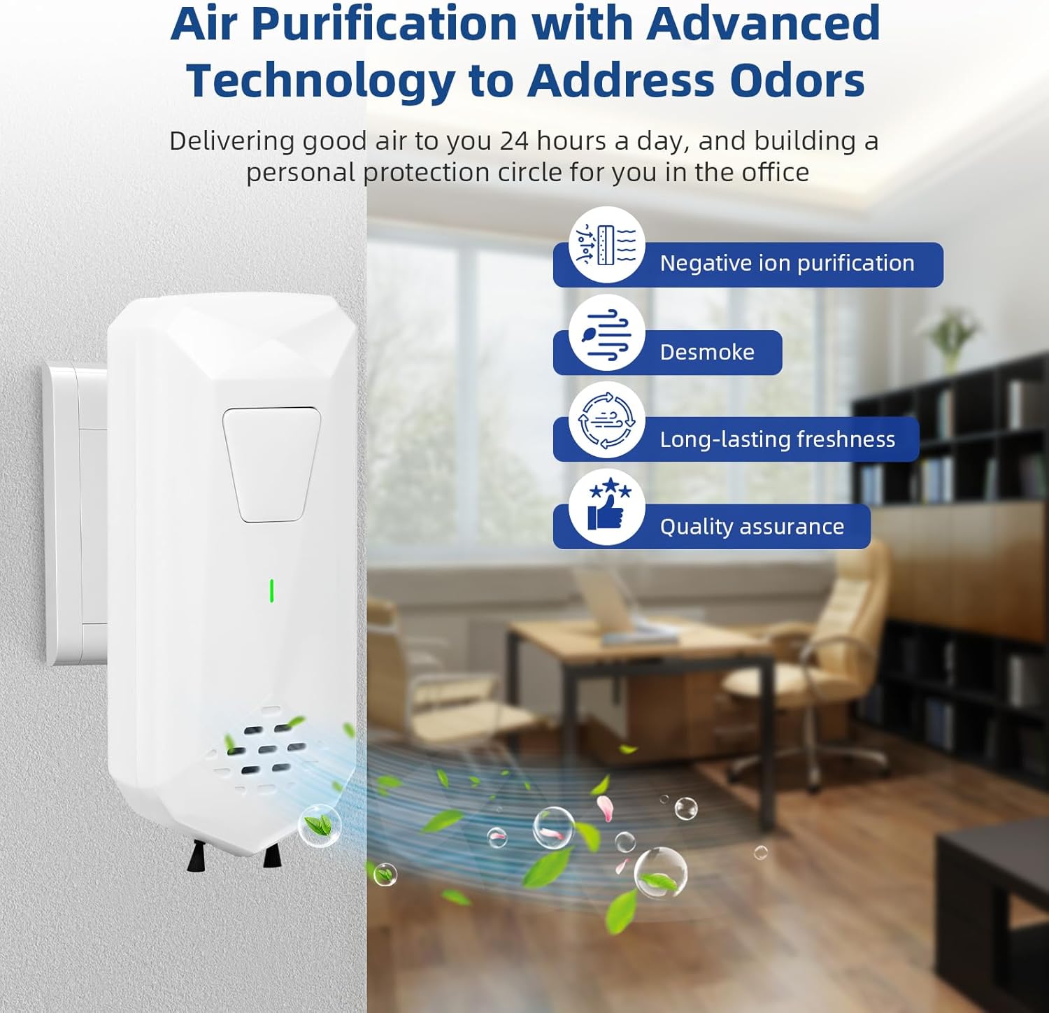 Luftionisatoren für Zuhause, Negativ-Ionen-Generator, leiser Lufterfrischer für Schlafzimmer, Büro, Küche, Plug-in-Mini-Luftreiniger
