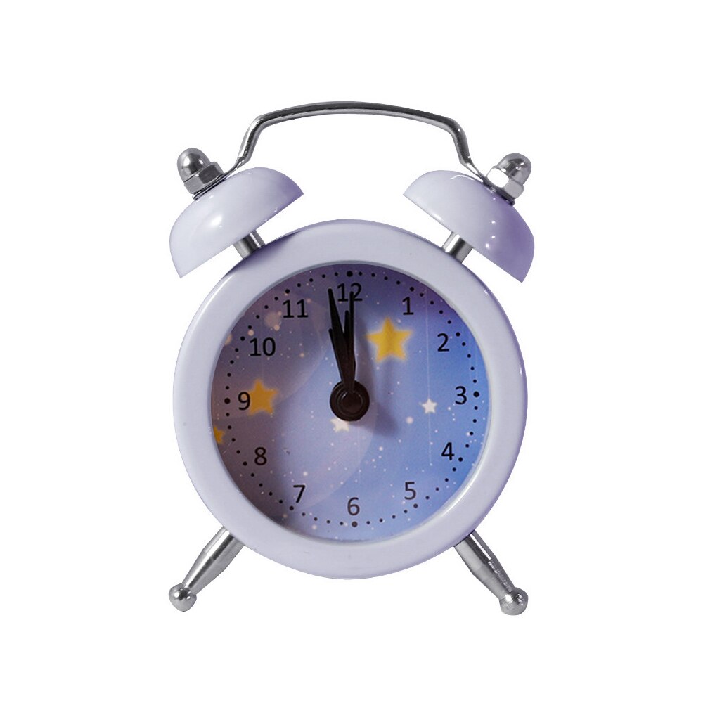 Cute Kids Clock Cartoon Alarm Clocks Bedroom Bell Clock Table Wake Up Clock Children Christmas Birthday: Blue
