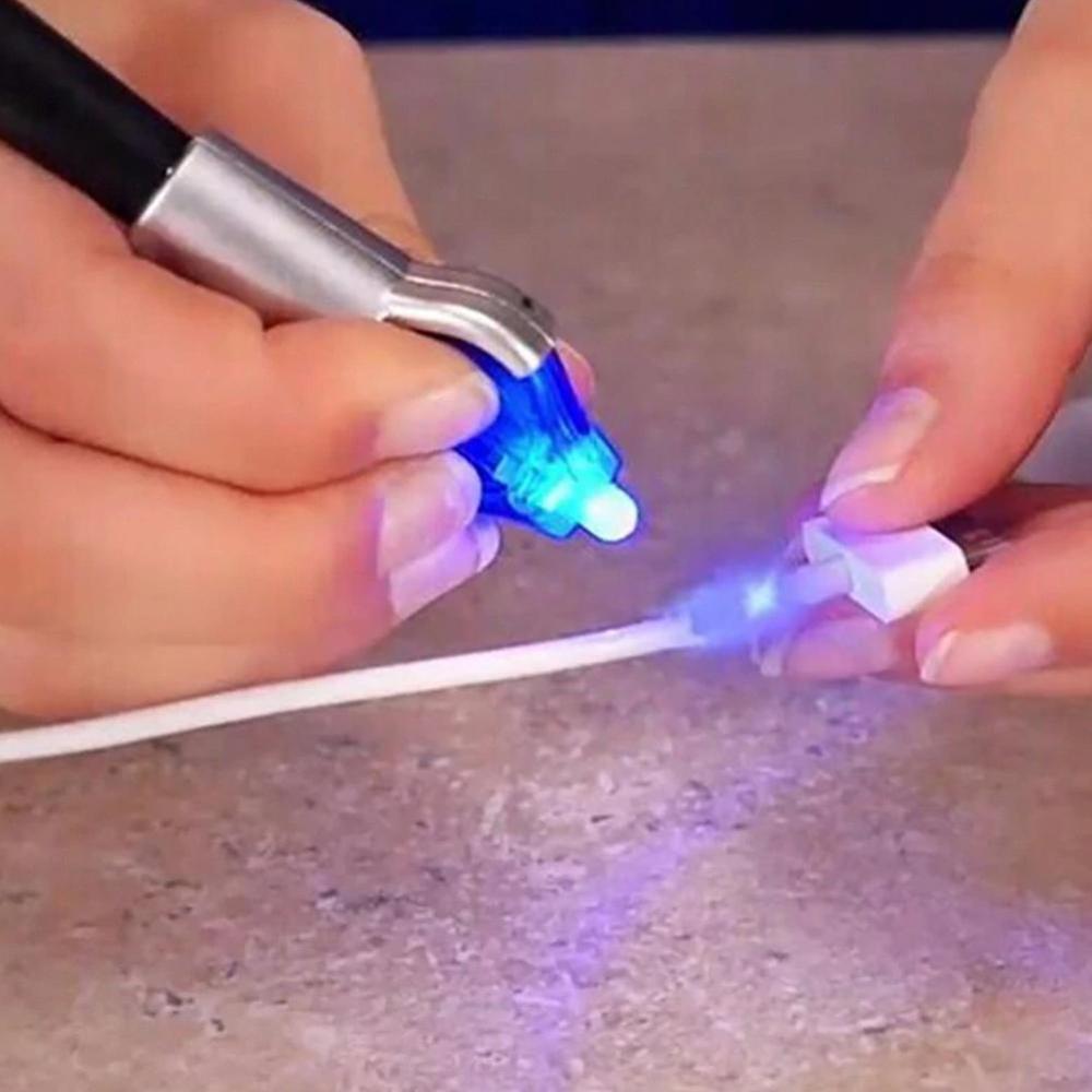 5 Second Quick Fix Liquid Glue Pen Uv Light Repair Tool With Glue Super Powered Liquid Plastic Welding Compound Office Supplies