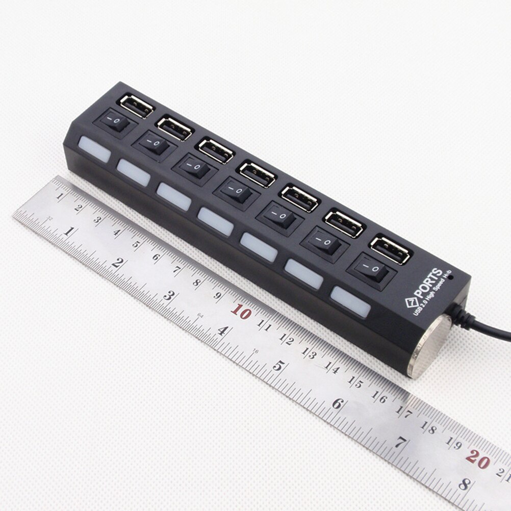 7 Ports Usb Hub LED USB High Speed 480 Mbps Adapter USB Hub With Power On Off Switch For PC Laptop Computer PC Laptop With ON/OF