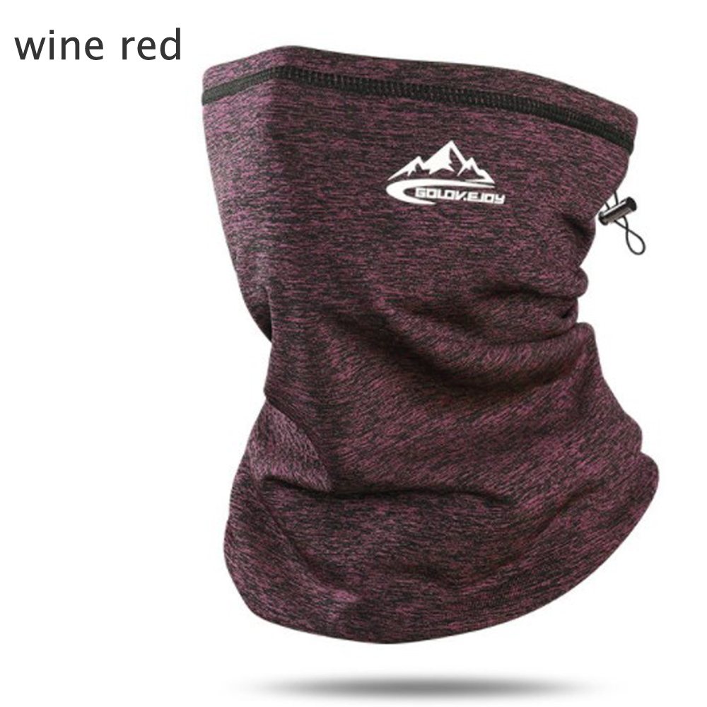 Winter Neck Warmer Thermal Fleece Motorcycle Thick Tube Gaiter Face Scarf Windproof Men Women Bandana Cycling Outdoor Headband: Wine Red