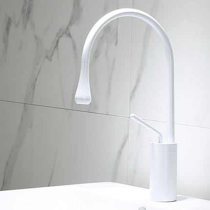 Tuqiu Antieke Badkamer Kraan Messing Wastafel Kraan Warm Koud Zwart Wastafel Kraan Messing Kraan Keukenkraan Draaibare Wastafel Waterkraan: Light Grey