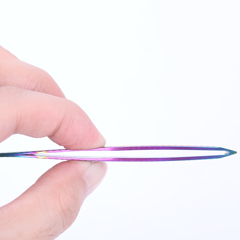 Pinza de cejas de colores camaleón, herramienta de maquillaje, removedor de pelo de Punta inclinada de acero inoxidable, Clip cosmético para ceja, herramienta de cuidado de belleza