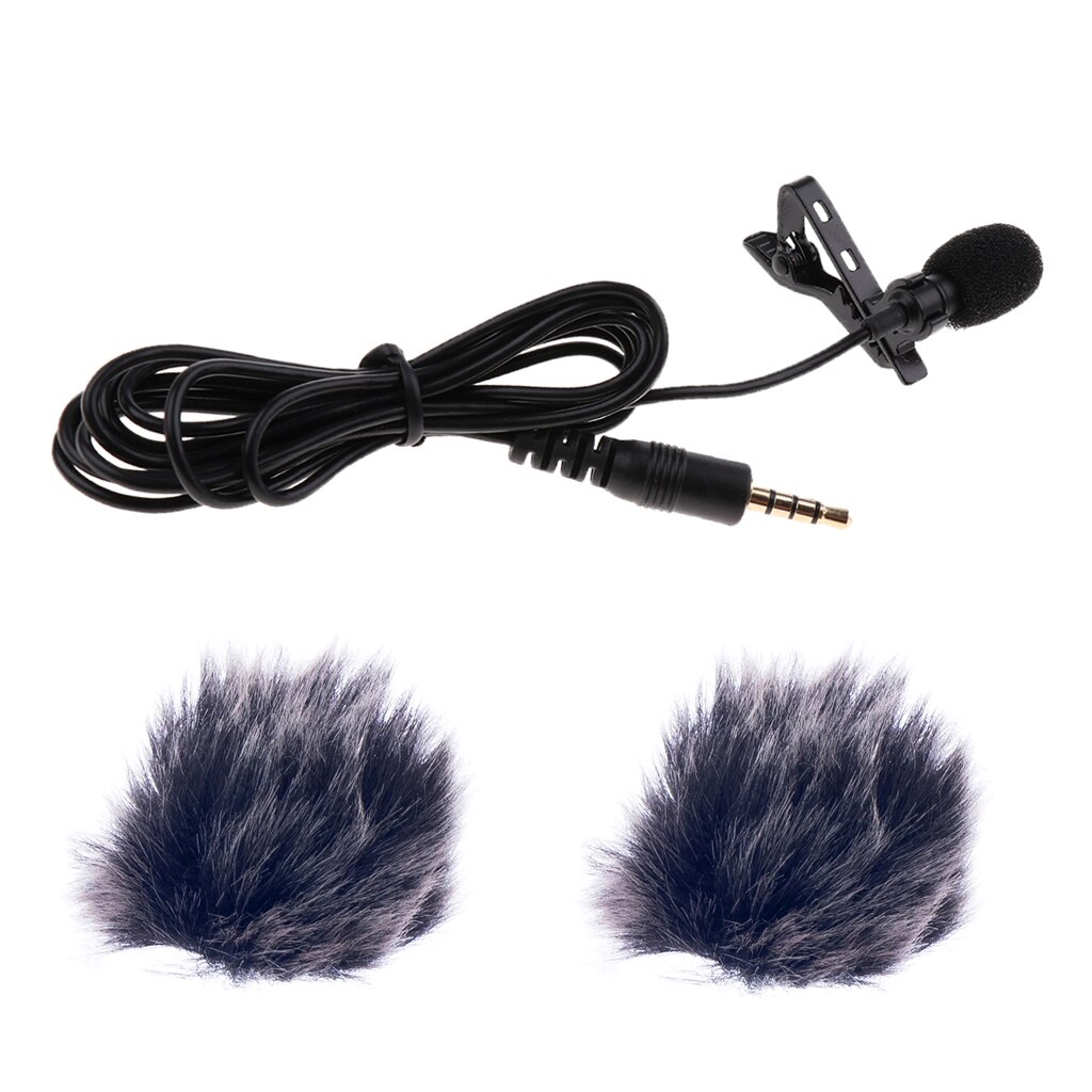 Draagbare Mini Microfoon Clip-On Mic W/Bont Microfoon Windmuff Opname Accessoire