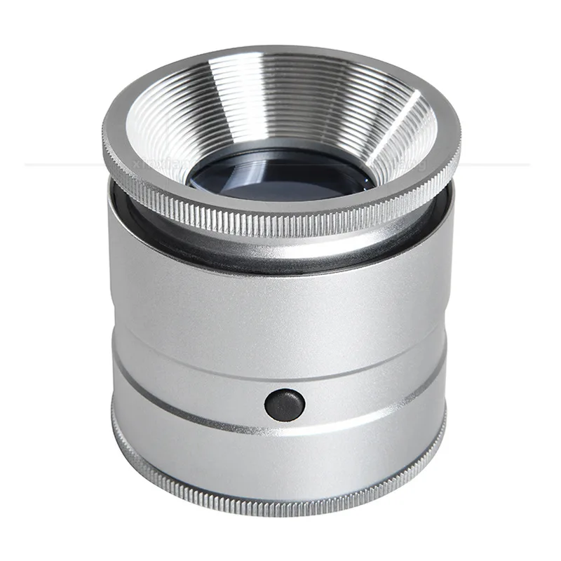 10X Full Metal HD Magnifying Glass with LED/UV Light Optical Glass Lens Rechargeable Magnifier for Coin Stamps Antique Jewelry