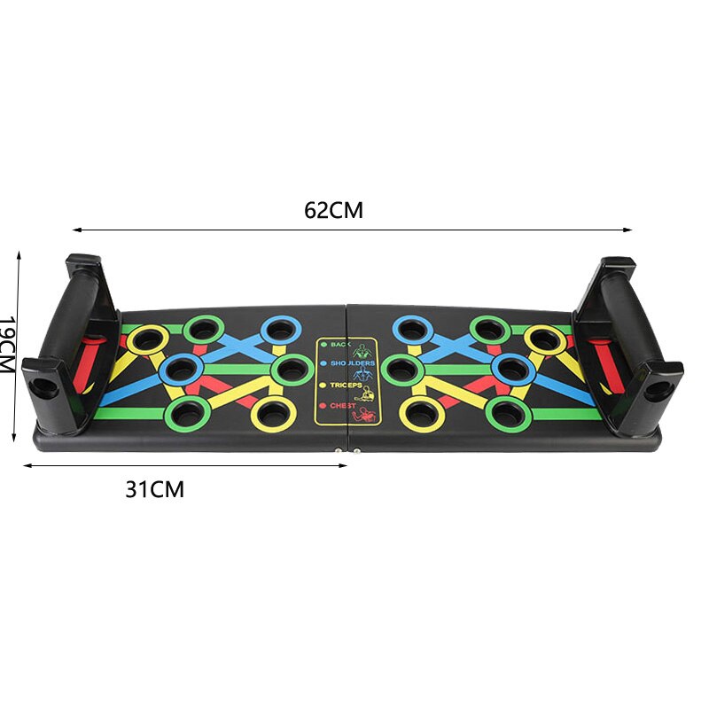 9 in 1 Push Up Board with Instruction Print Body Building Fitness Exercise Tools Men Women Push-up Stands For GYM Body Training: Default Title