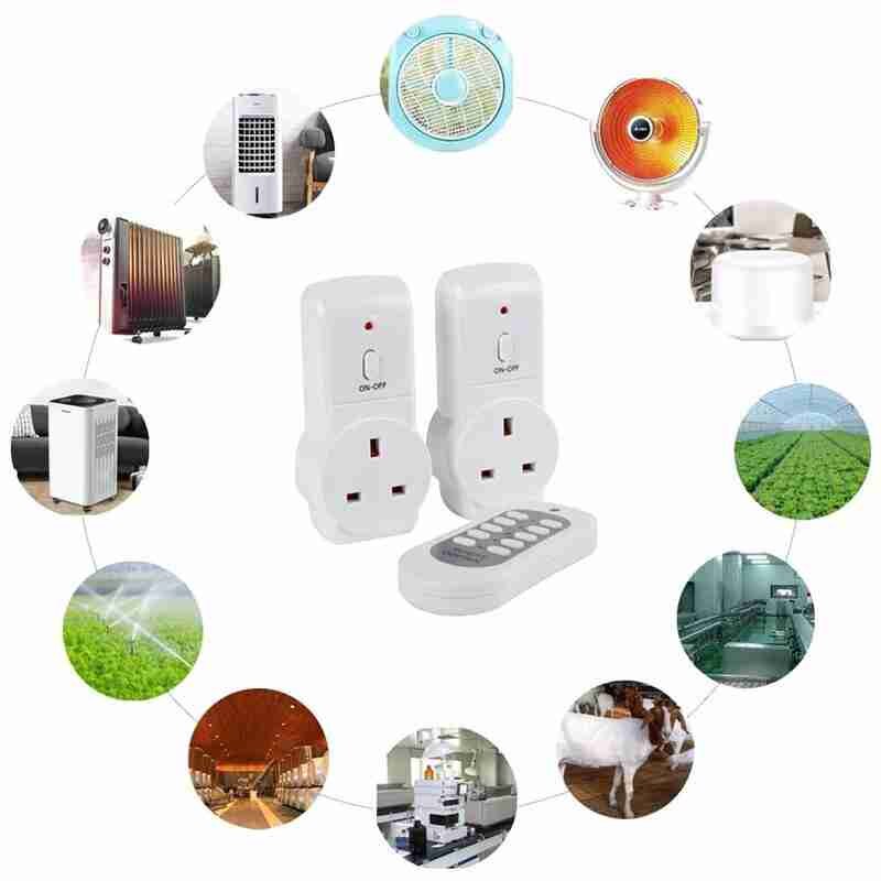 2 Way Wireless Remote Control Plug In Sockets Mains Energy Saving 13A Plug Remote Control U9S5