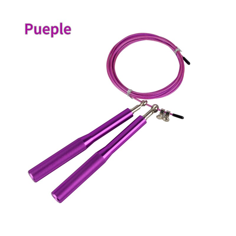Bearing Jump Rope Crossfit Weighted High Strength Aluminum Alloy Handle Steel Rope Man Women Fitness Exercise Adjustable Rope: purple
