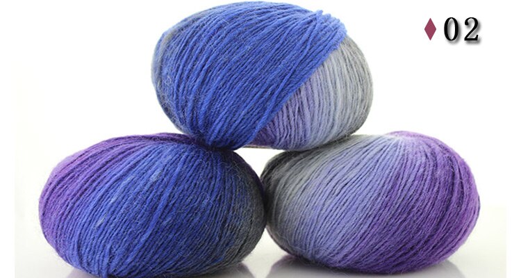 50G/Bal Kleurverloop Rainbow Wol Lijn Baby Wol Bal Breien Gehaakte Garen Ambacht Voor Naaien Diy doek Accessoires 2 Stuks: 02