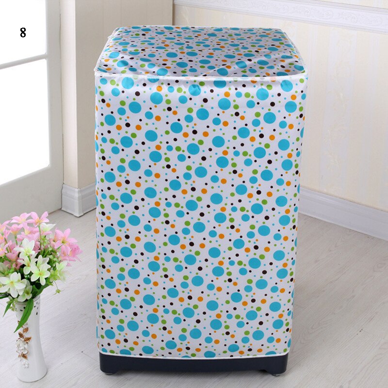 Nyttige vaskemaskine dække blomsterprint opbevaringspose holdbar støvbeskytter farverig spare plads arrangør støvdæksel: 8
