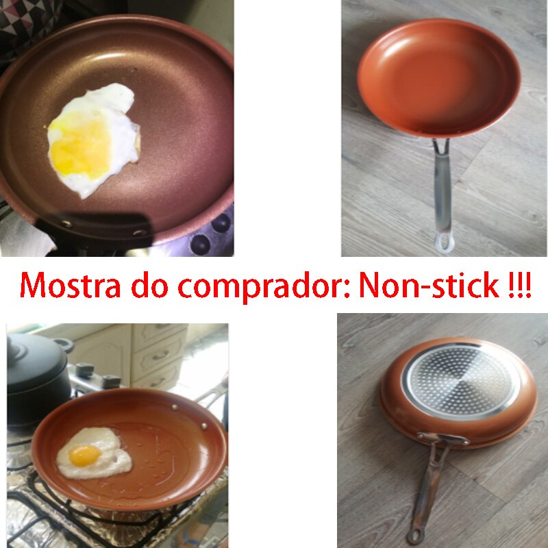 Kjøkken non-stick kobber stekepanne keramisk induksjon komfyr panne non-stick stekepanne kobber gryte