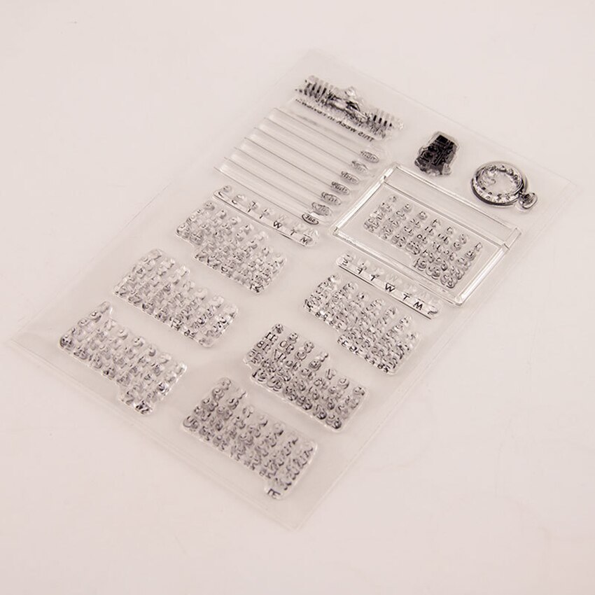 DIY Craft Standard Stamp Silicone Stamp Calendar Week Month Clear Stamps for Card Making Decoration and DIY Scrapbooking