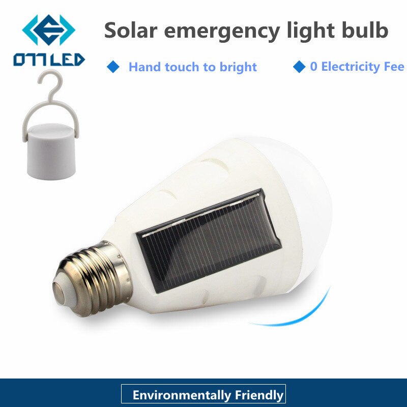 Solar LED Emergency Light Bulb AC85-265V E27 7W 12W Rechargeable Battery Lighting Lamp Intelligent Magical Bombillas Outdoor