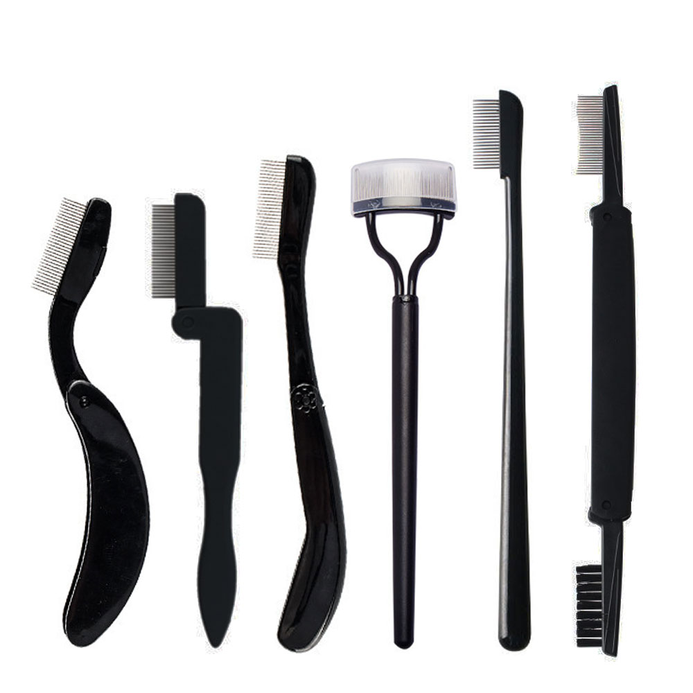 1 Stuks Zwart Opvouwbare Wimper Borstel Kam Schoonheid Make-Up Lash Separator Roestvrij Staal Wimper Krultang Mascara Curl Cosmetisch Hulpmiddel