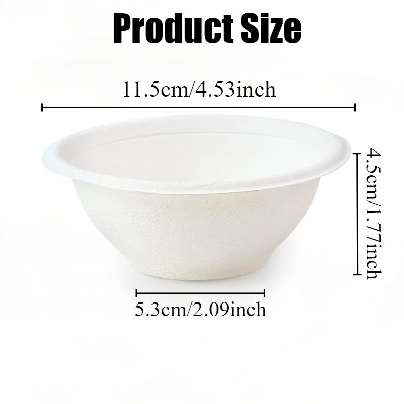 Disposable Paper Bowls Biodegradable Paper Bowls Family Party Picnic Soup Fruit Appetizers Desserts Household Food Containers