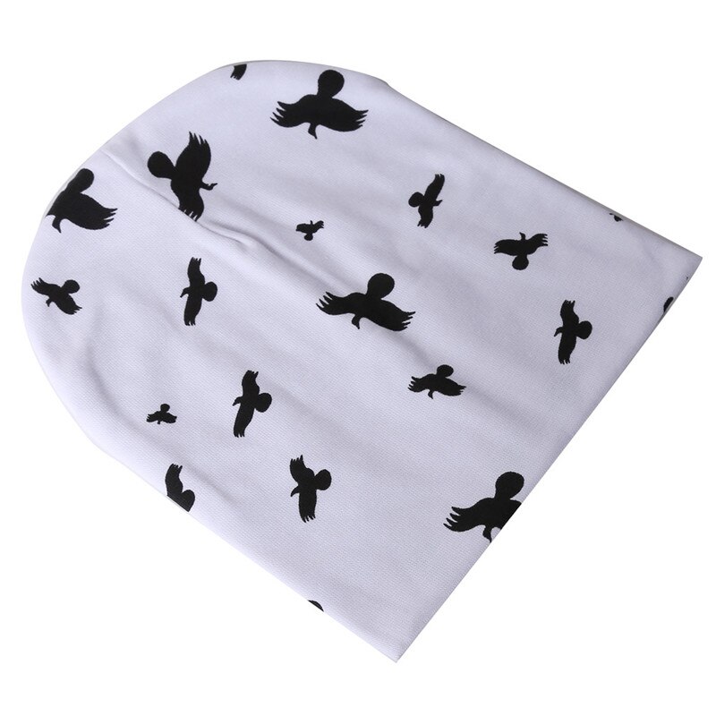 Gorros de lana de punto de algodón con doble Impresión de animales de dibujos animados de para niños y niñas gorros de invierno de primavera y otoño: No 5 white birds