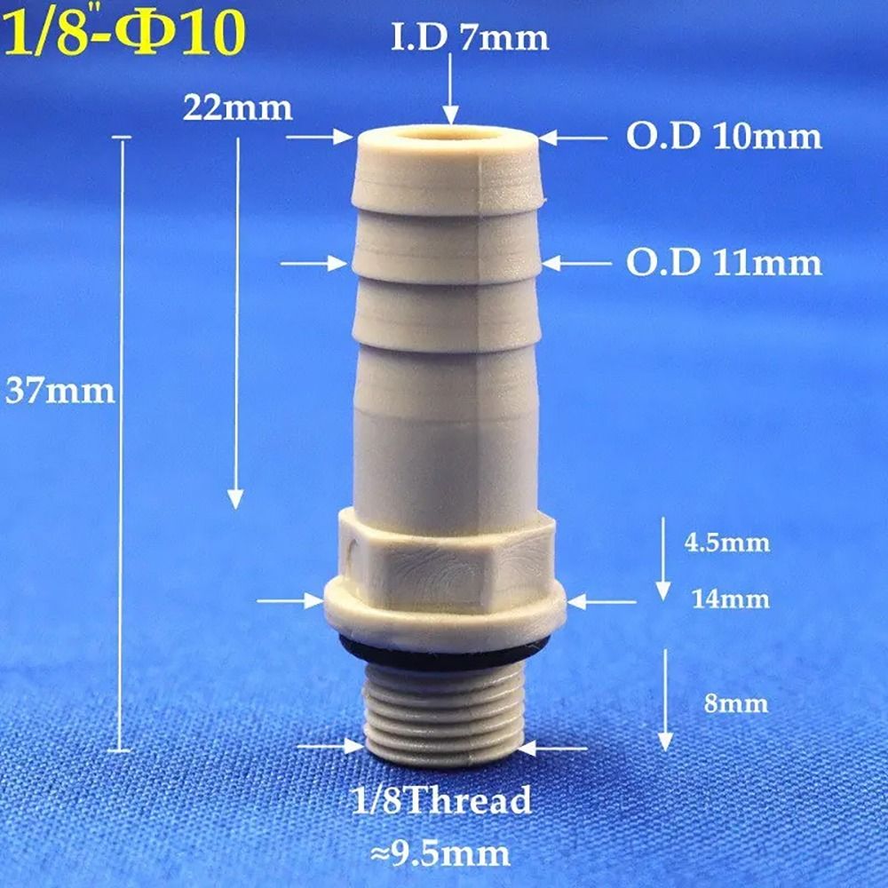 Plastikowe złącze węża 6/8/10/12mm ogon kolczasty 1/4 "1/8" BSP gwint zewnętrzny POM złącze pagody złącze adapter złącza rurowe: czarny