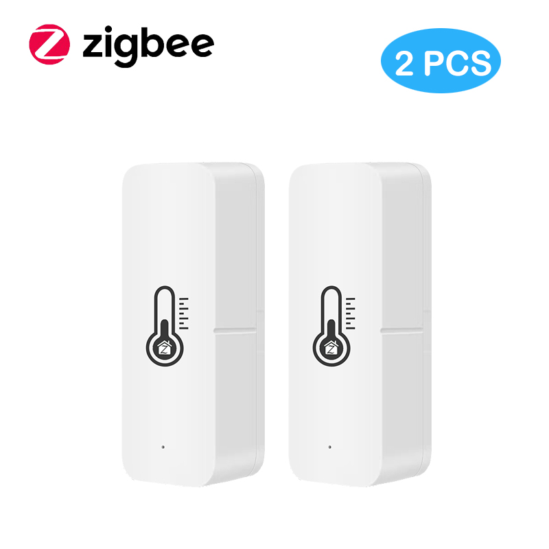 Tuya Smart Wifi / ZigBee Temperature And Humidity Sensor Indoor Hygrometer Controller Monitoring Work With Alexa Google Home: Zigbee 2PCS