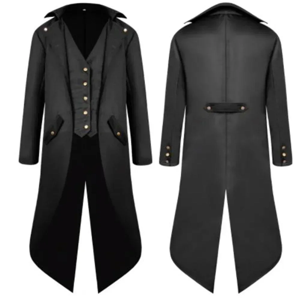 S-4xl schwarz rot lila grün Herren Steampunk Gothic Jacke viktoria nischen Frack Vintage Halloween Kostüm Smoking Mann Mantel Uniform