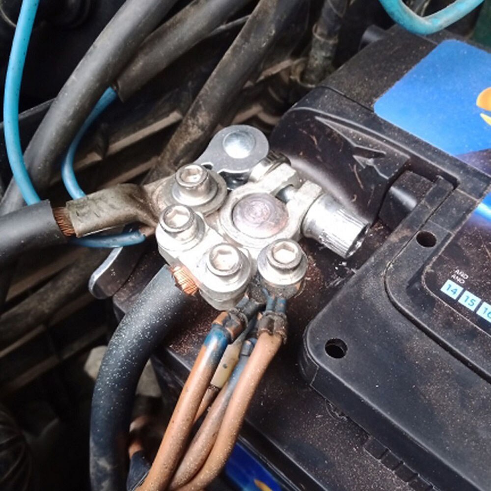 Car Battery Terminal Connectors Quick Release Disconnector Battery Cable Terminal Clamps Positive Negative with Hex Wrench