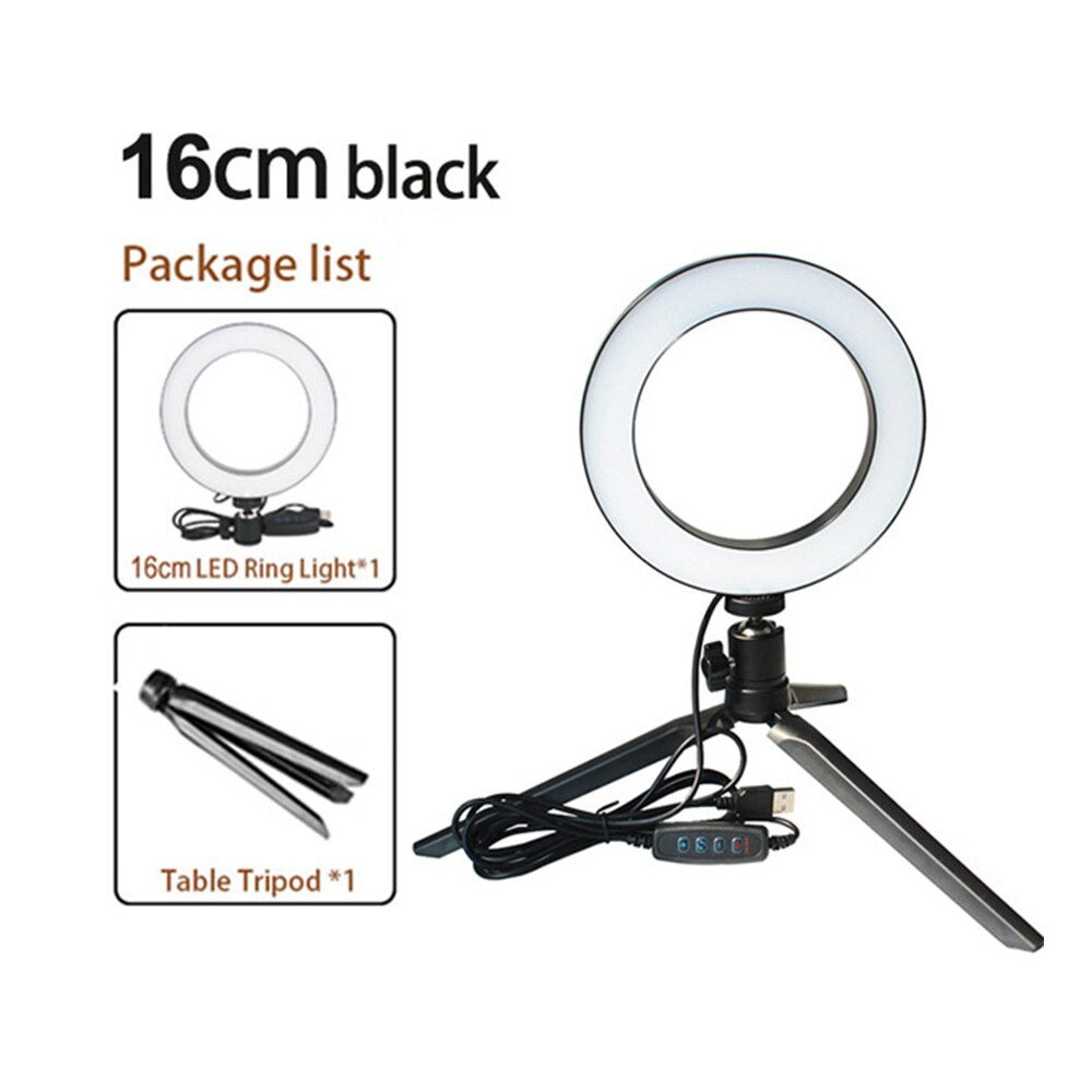 16cm/26cm dimbare led-ringlampen voor fotografische verlichting, invullicht voor fotostudio, telefoon, video, beauty, make-up, camera: 16cm plastic modellen