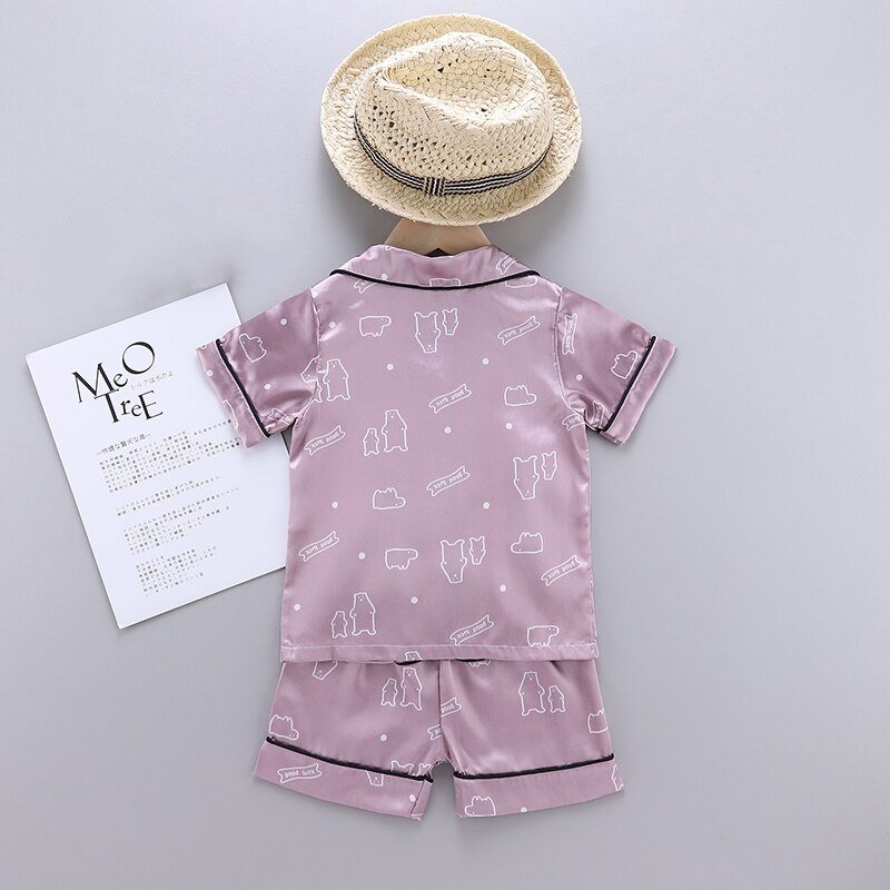 Zomer Kinderen Pyjama Korte Mouwen T-shirt + Shorts Casual Set Kinderen Pyjama Jongens Meisjes Pyjama Baby Sleepers nachtkleding 1-6T