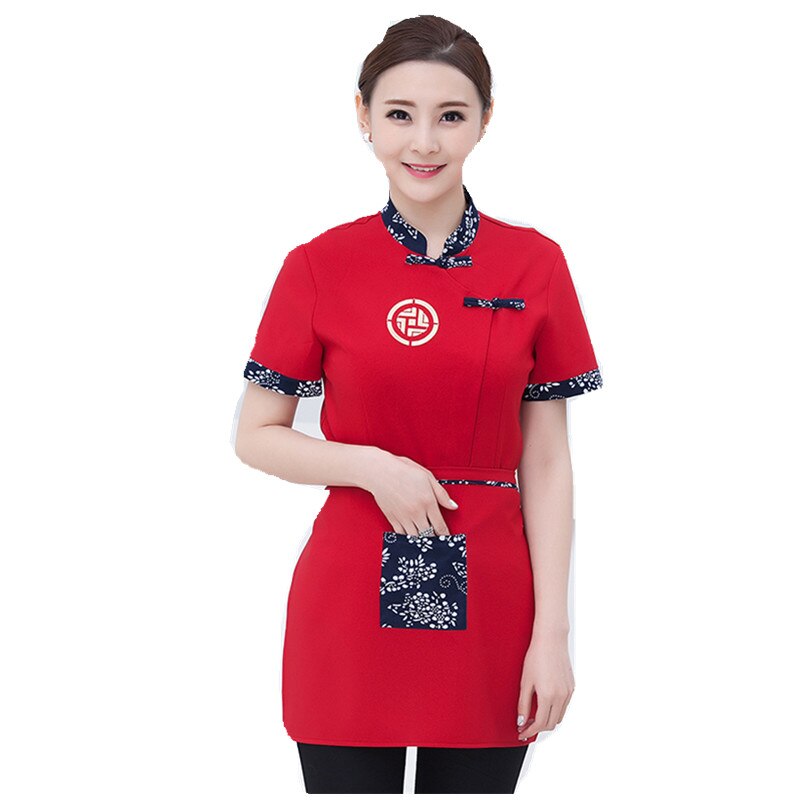 summer uniforms Western Restaurant Waiter Work Wear Short Sleeved Overalls Female Hotel Restaurant Work Clothes