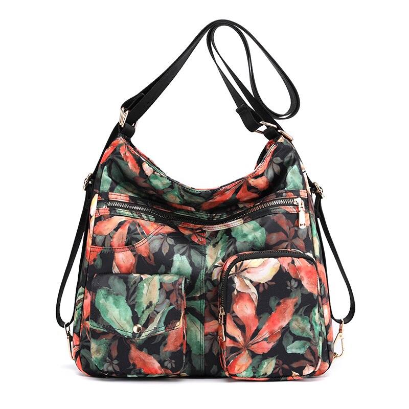 Woman Nylon Laptop Backpack Multifunctional Floral Zipper Soft Travel Bag Mochila Feminina School Bags For Teenage Girls: 4