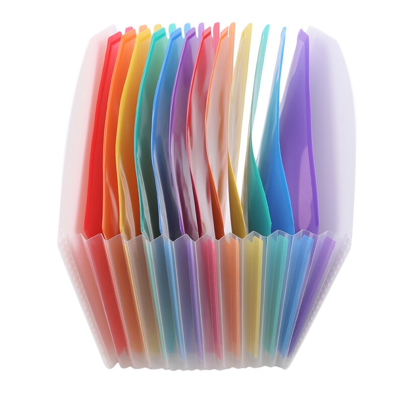 A4 Map Home School Office Data Management Opbergmap Plastic Stand 13-Layer Regenboog Binnenpagina Opslag Map