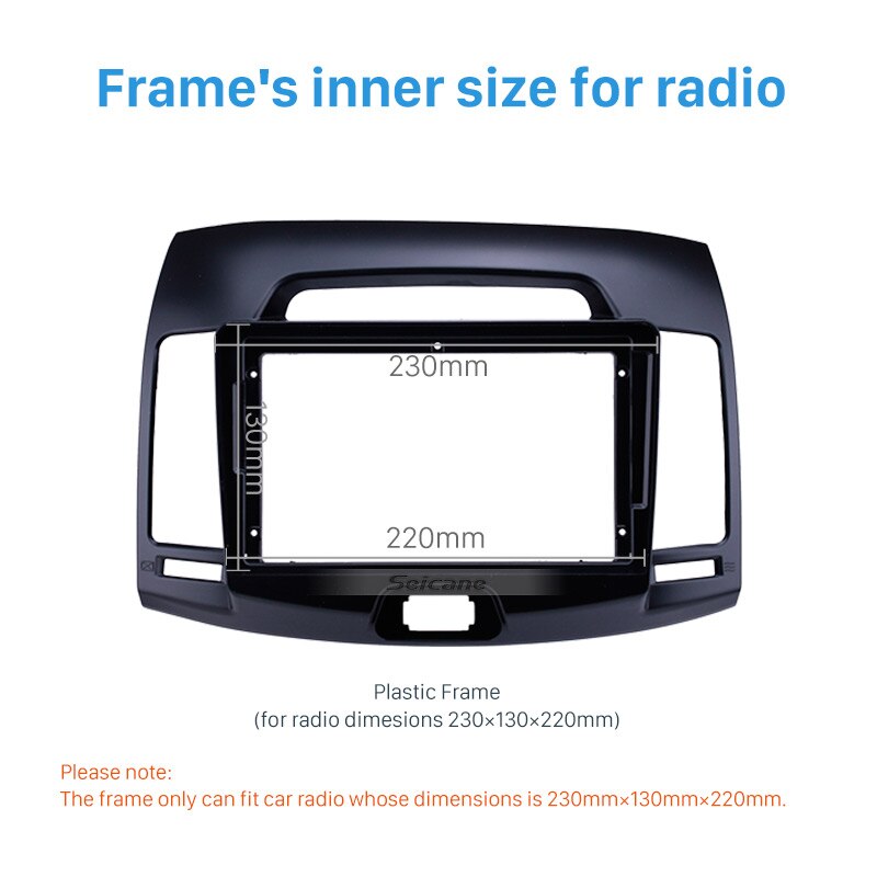 Seicane Double Din 9 inch car radio frame For 2006 2007 HYUNDAI ELANTRA car stereo Dash Mount Kit Trim Panel