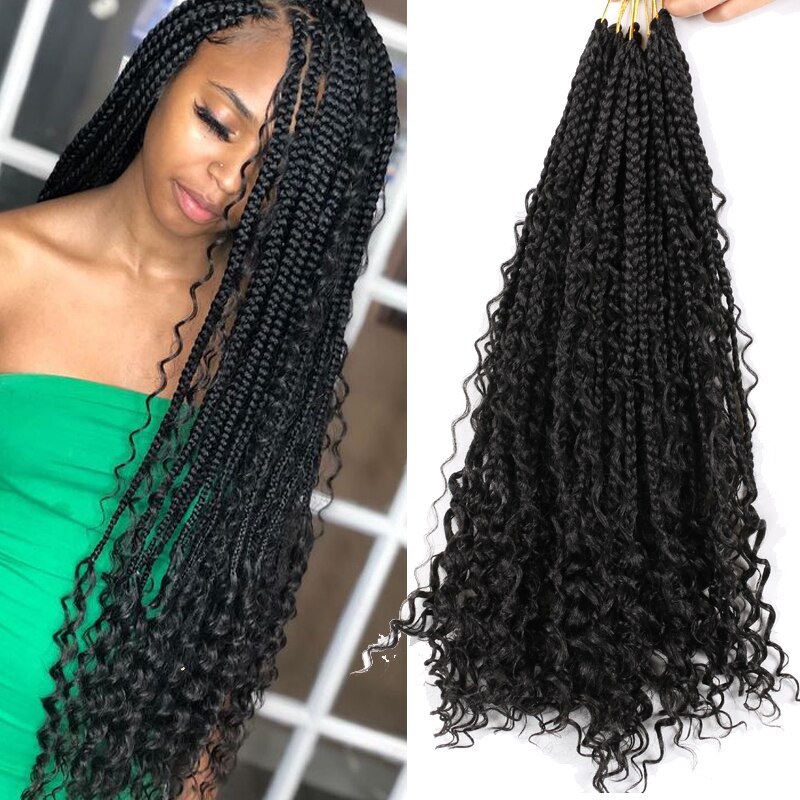 Messy Box Braids Hair Extension Long Length 22inch 24strands Ombre Braids Hair Crochet