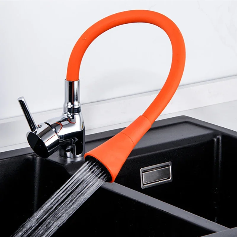 Grifo de cocina giratorio con resorte, grifos de deformación de goma, grifo mezclador, fregadero de agua fría y , accesorios de cocina, rotación de Cardan