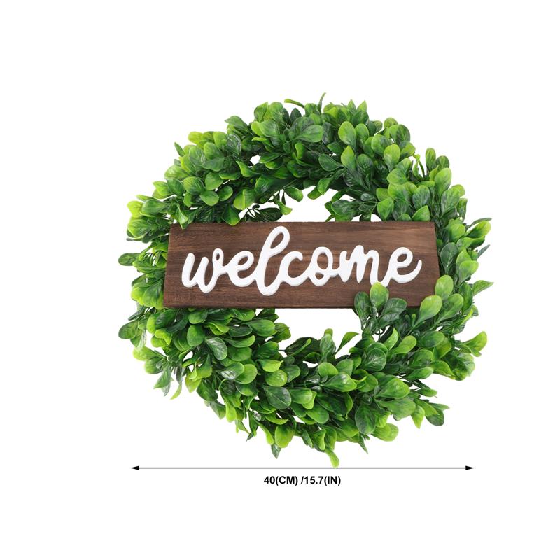 Decorative Welcome Wreath Door Hanging Garland Ornament Simulation Wreath: Default Title