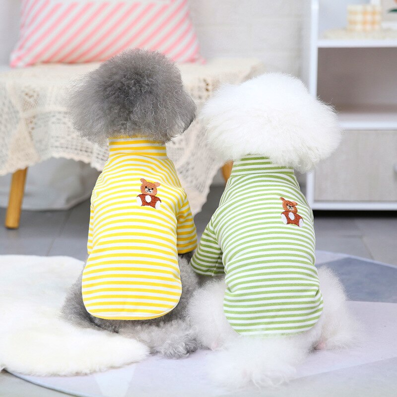 Hond Coltrui Strips Dieptepunt Shirt Pet Kleding Voor Kleine Honden Kat Chihuahua Teddy T-shirt Puppy Sweatshirt Huisdieren Trui Jas