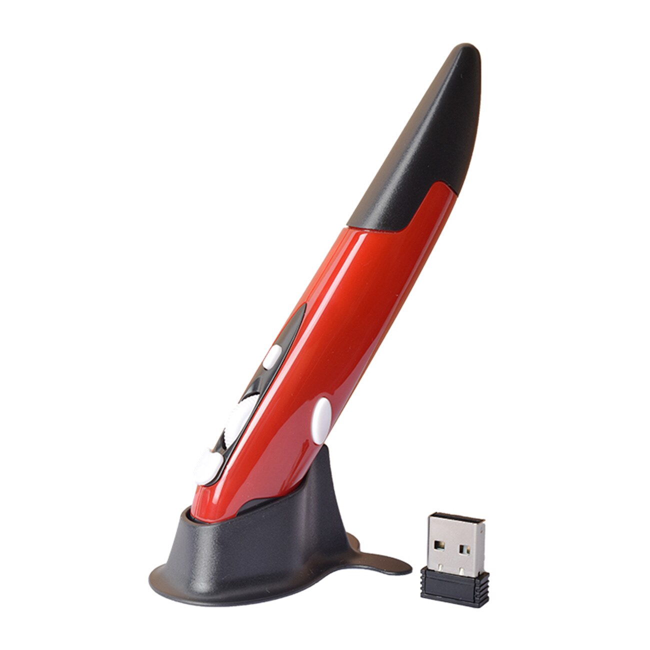 Draadloze Usb Muis Pen Verstelbare 1600 Dpi Draagbare Ergonomische Optische Muis Voor Laptop Notebook Desktop Smart Tv Box: Rood