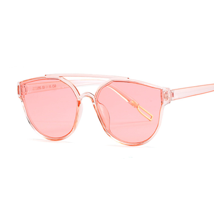 Vintage sliver cat eye solbriller kvinder mærke spejl cateye solbriller til kvindelige nuancer  uv400: Lyserød