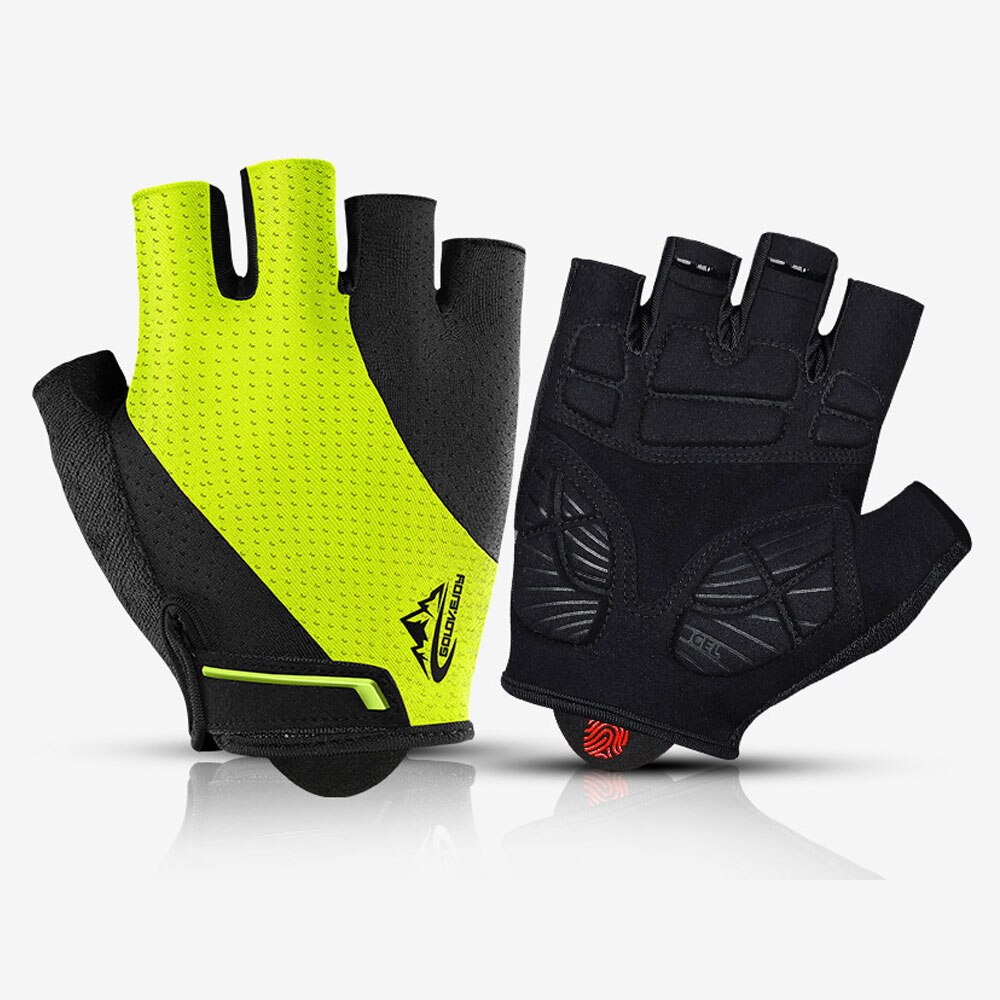 Fiets sport handschoenen heren halve vinger fiets handschoenen -slip -zweet gel fiets handschoen schok mtb anti-schok fiets sport handschoenen: Glo 017 citroengeel / S