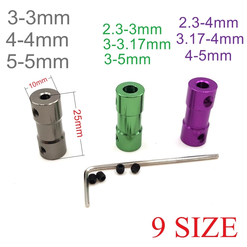 Kobling af aluminiumslegering aksel 2.3-5mm koblingsmotor drevstik model bil skib model stik