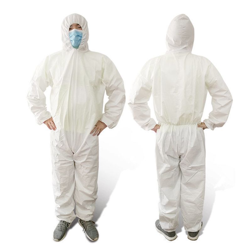 Wegwerp Wit Unisex Vervuiling Preventie Ademend Niet-geweven Anti-Statische Beschermende Een Stuk Full-Body Isoleren kleding