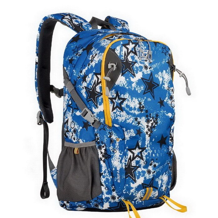 SINPAID, nueva mochila de viaje a prueba de agua a la para hombres y mujeres, bolsa de viaje multifuncional con patrón de estrella para chicas adolescentes: Blue