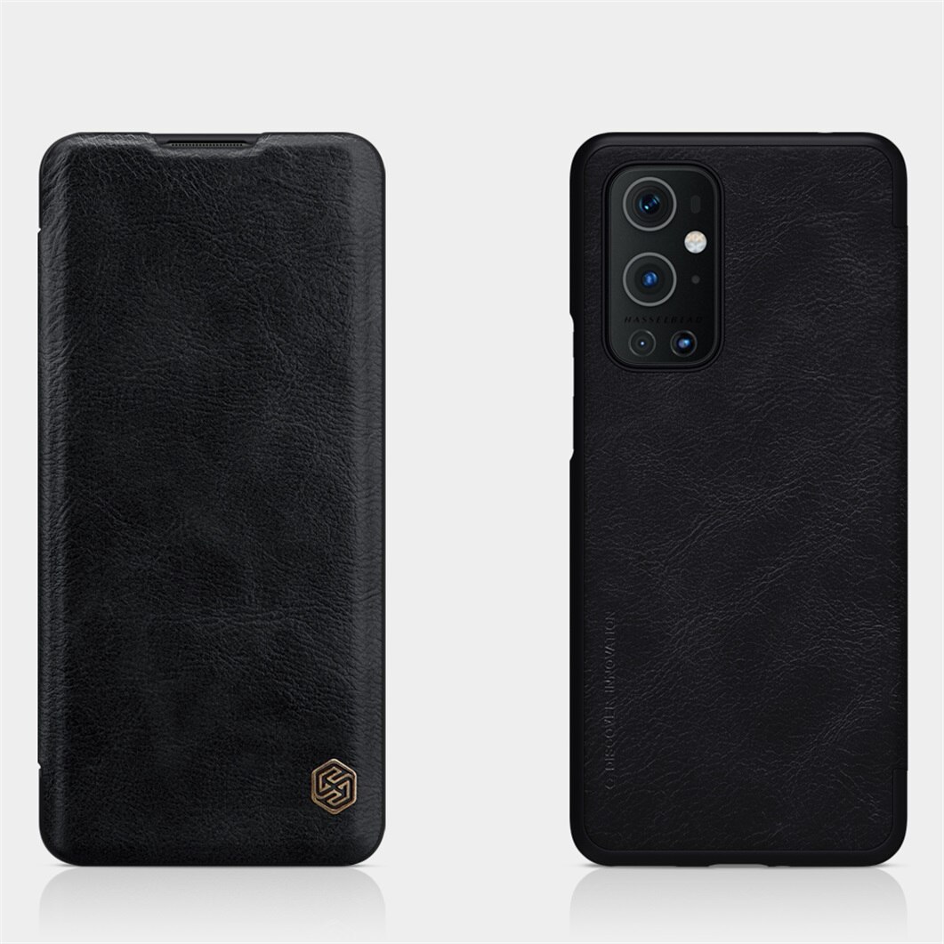 Til oneplus 9 pro 9r flip etui nillkin qin læder flip cover kort lomme pung bog etui til oneplus 9 one plus 9 pro telefontaske