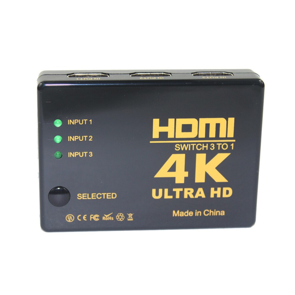 4K * 2K 3-in-1 Out HDMI Hub Switch Splitter TV Switcher w/ IR fernbedienung Ultra HD HDMI Splitter Schalter